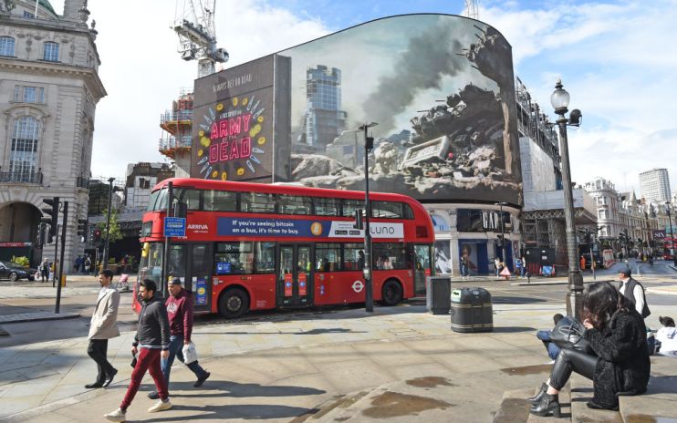 "Army Of The Dead" On Piccadilly Lights
