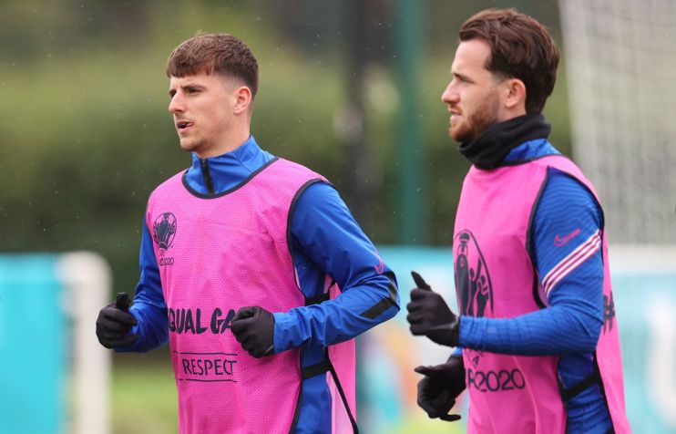 Mount (L) and Chilwell (R) have been told to isolate after having close contact with Scotland's Gilmour, who has since tested positive for Covid-19
