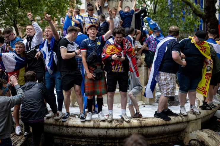 Scotland Football Fans Support Their Team In Euro 2020 Game Against England