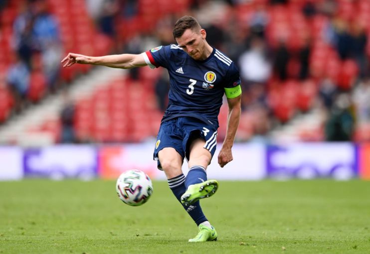 England v Scotland: Captain Andy Robertson was the Scots' most influential performer against the Czech Republic