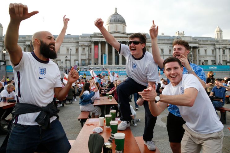 Football Fans Support England Against Ukraine In Their Euro 2020 Match