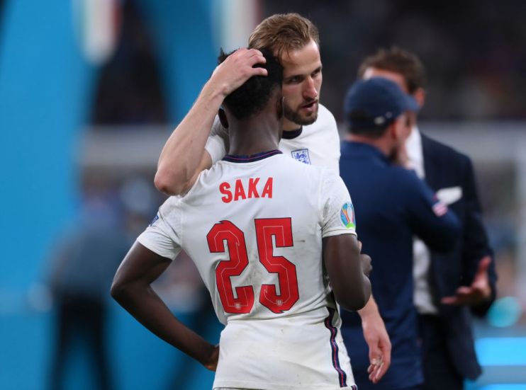 Bukayo Saka, 19, took the decisive fifth penalty of the shootout for England but saw it saved by Italy goalkeeper Gianluigi Donnarumma