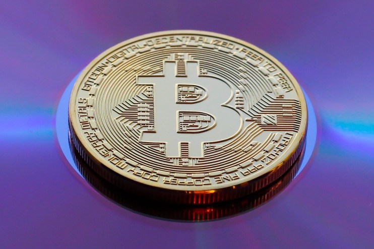 Bitcoin purple background