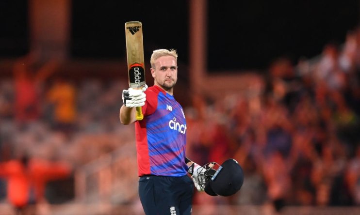 England batsman Liam Livingstone reaches his century