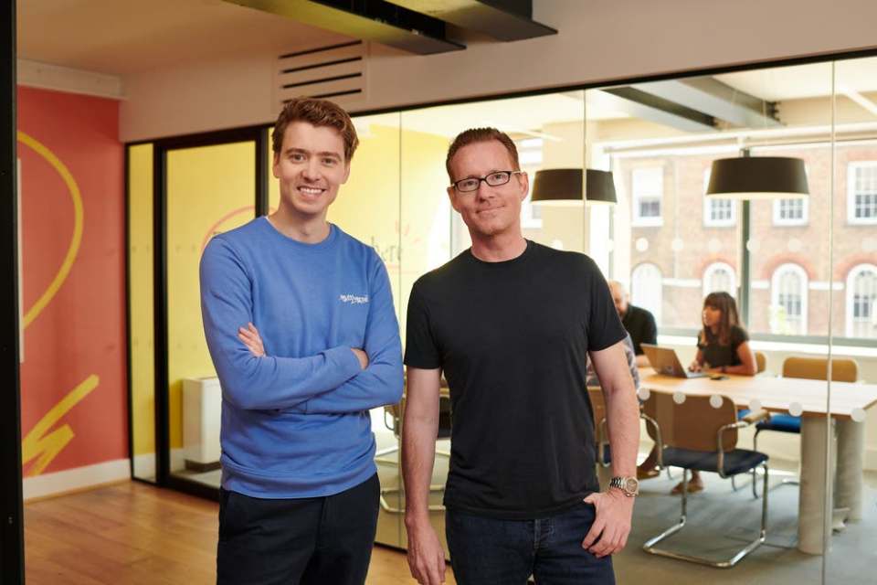 Euan Blair with Multiverse president Jeremy Duggan