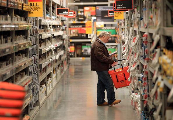 HAYES, ENGLAND - APRIL 01: A customer looks at goods in a B & Q store on April 1, 2010 in Hayes, England. (Photo by Peter Macdiarmid/Getty Images)