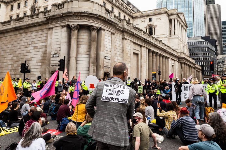 XR protestors block roads