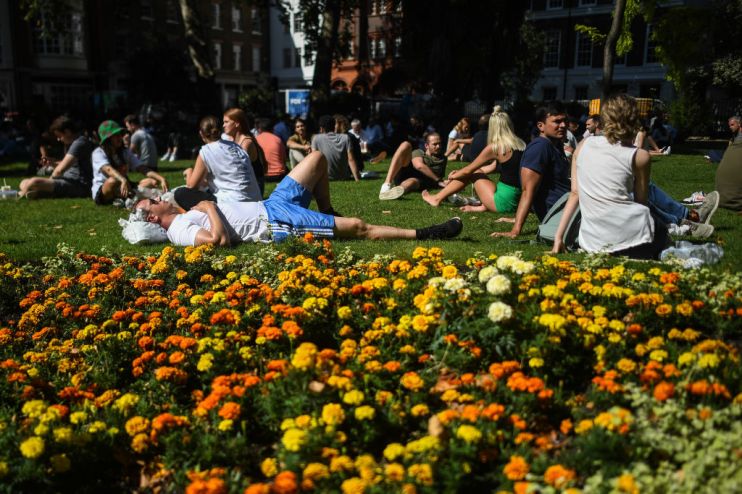 People In Central London Enjoy Late Summer Heatwave