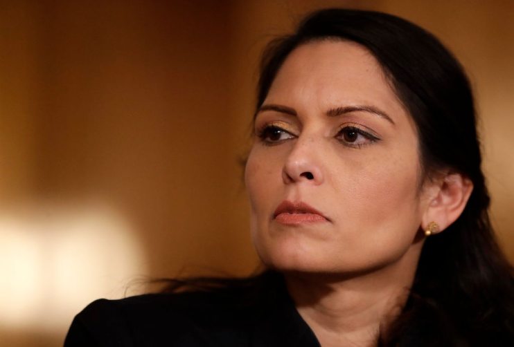 Priti Patel Hosts Downing Street Virtual Coronavirus Press Conference