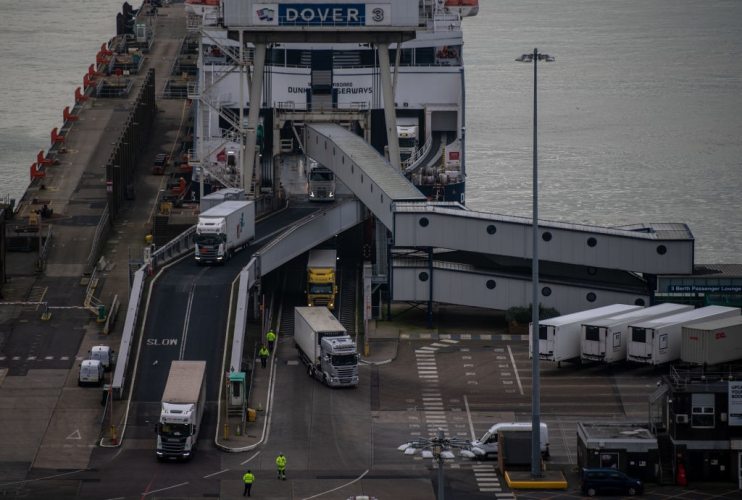 The total volume of trade between the UK and the EU plunged nearly a quarter in the first three months after the end of the Brexit transition agreement.
