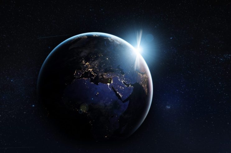 Corporate philanthropy concept with diverse professionals collaborating on sustainable, long-term global health solutions