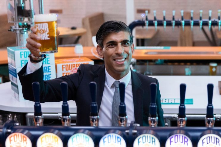 Johnson And Sunak Visit Brewery In South East London