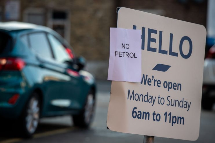 Queues And Closures At British Petrol Stations Amid Haulier Shortage