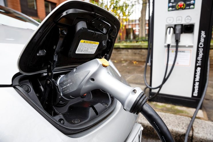 An electric vehicle charging point