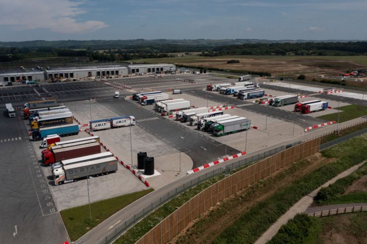 General Views Of The Sevington Lorry Park Near Ashford