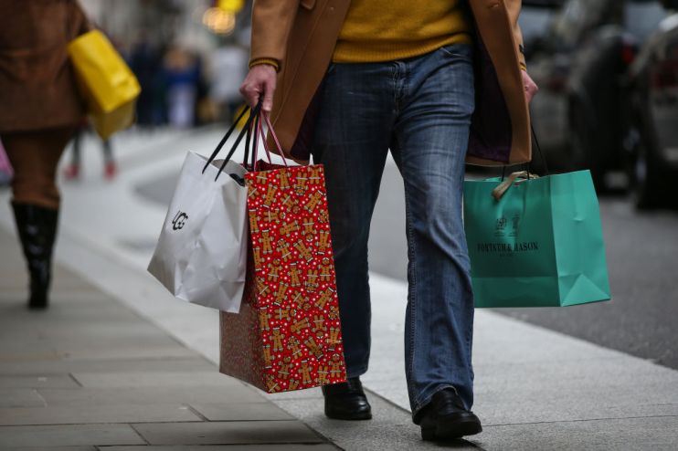 Christmas Shoppers In London's Oxford Street