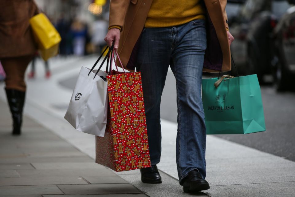 Christmas Shoppers In London's Oxford Street