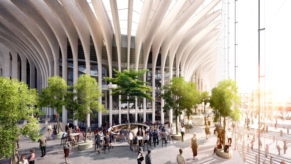The look of The Cathedral is said to be inspired by two Milan landmarks, the Duomo di Milano and the Galleria Vittorio Emanuele.