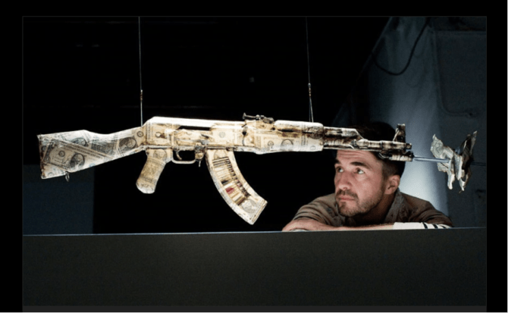 A British special forces soldier is bringing the brutality of the battlefield to the world of art by releasing a series of digital artworks in a bid to raise awareness of environmental issues - particularly those caused by conflict.
