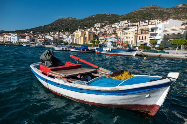 Traditional Fishing Boats In Samos Island