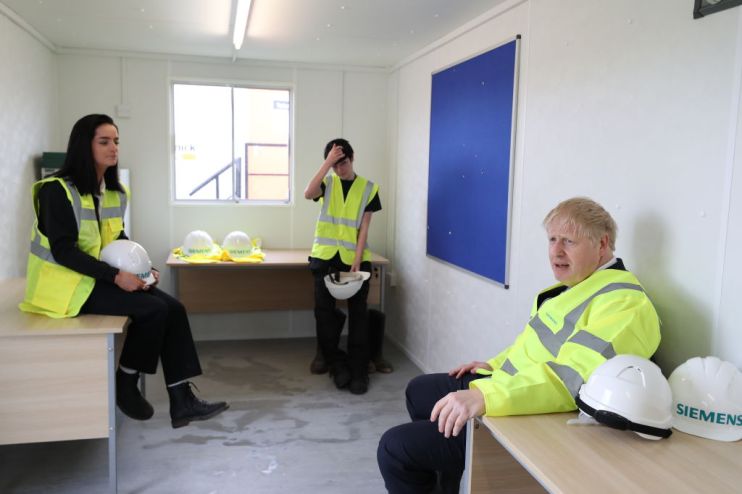 Prime Minister Johnson Visits A Construction Site In East Yorkshire