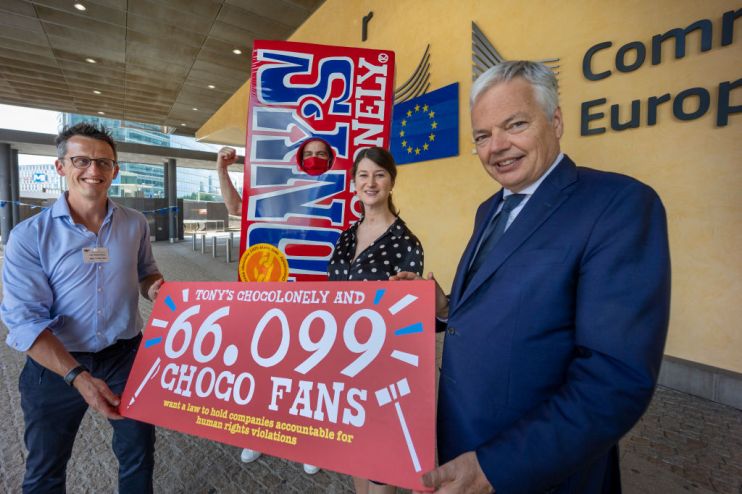Tony's Chocolonely And Lara Wolters Deliver 66,099 Signatories To Didier Reynders, EU Commissioner For Justice