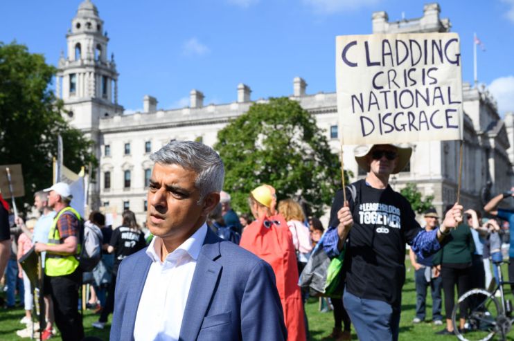 UK Cladding Action Group Hold Protest At Parliament