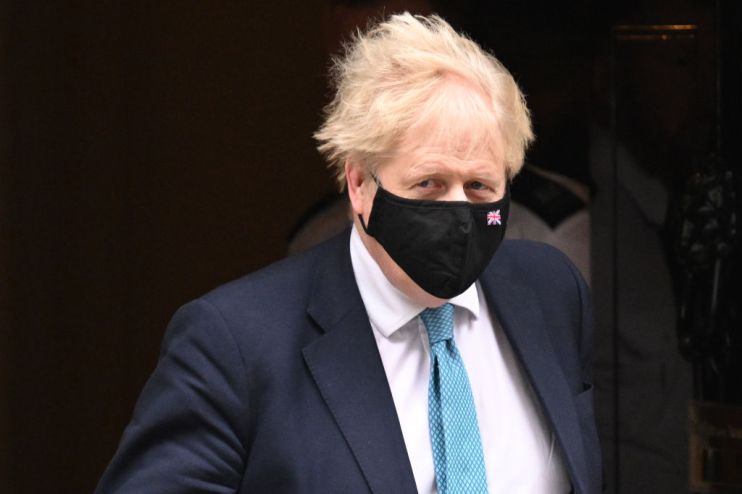 Boris Johnson Departs For PMQs As Westminster Awaits 'Partygate' Report