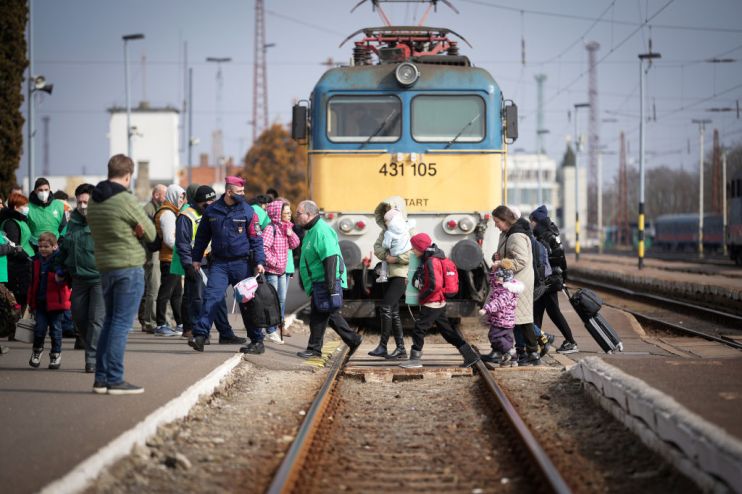 Ukrainians Flee To Hungary Amid Russia's Armed Invasion
