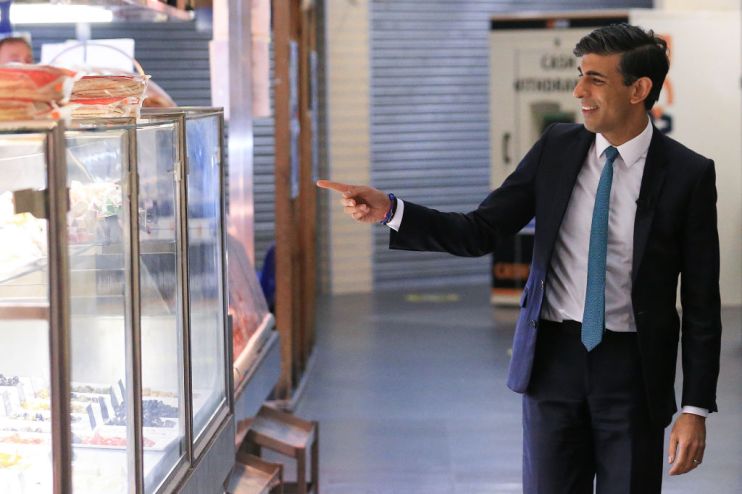 Rishi Sunak Visits Market In Bury, Greater Manchester