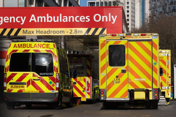 London service ambulances seen parked outside St Thomas