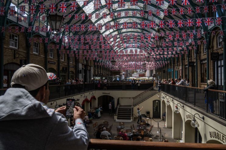 Preparations Are Made Around London For Queen Elizabeth II's Platinum Jubilee