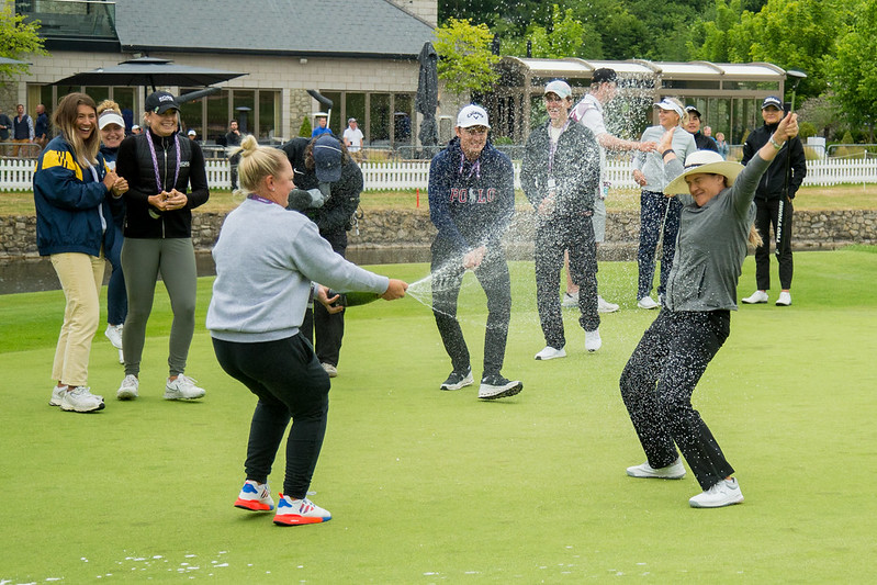 Nicole Garcia (right) led her fourball to victory in the team competition via a playoff