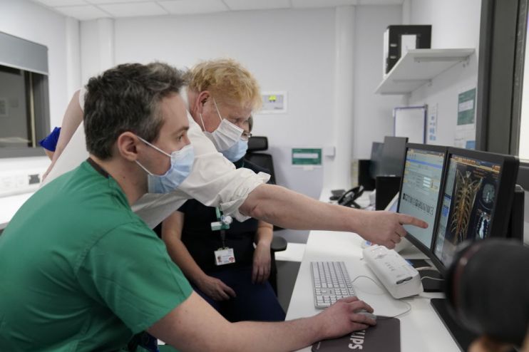 Boris Johnson Visits Rutherford Health Centre In Somerset