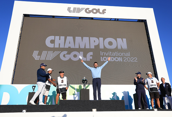 Charl Schwartzel won the first LIV Golf Invitational at Centurion Club near London on Saturday
