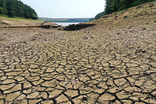 Thruscross Reservoir Levels Fall As Heatwave Sweeps England