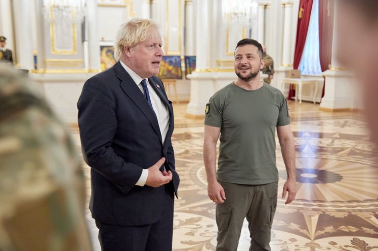 Boris Johnson meets Vlodymyr Zelensky in Kyiv, Ukraine