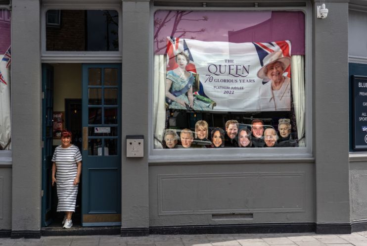 Preparations Are Made Around London For Queen Elizabeth II's Platinum Jubilee