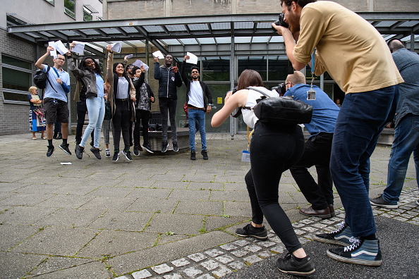 Students Receive Their A'Level Results
