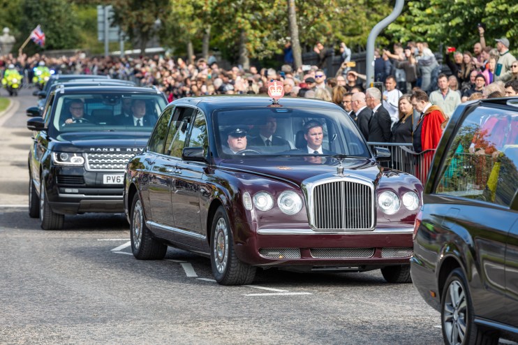 The Queen's coffin passes through Aberdeen on the way to Edinburgh