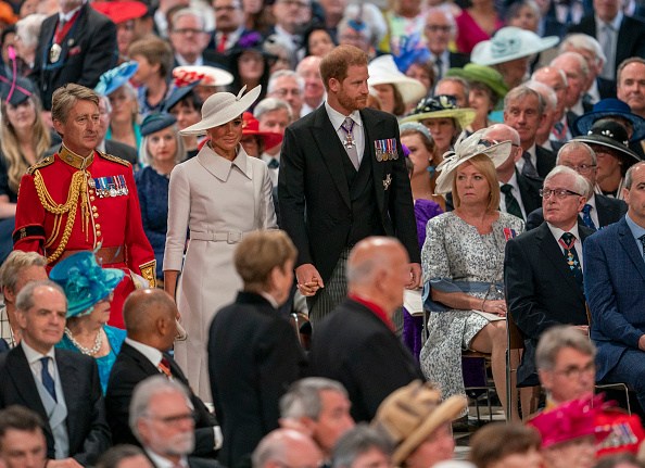 Prince Harry, Duke of Sussex and Meghan, Duchess of Sussex attend the service of thanksgiving for the Queen. (Photo by Arthur Edwards - WPA Pool/Getty Images)