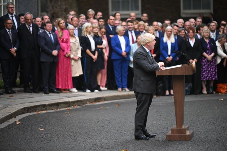 Boris Johnson Delivers Farewell Remarks At No10
