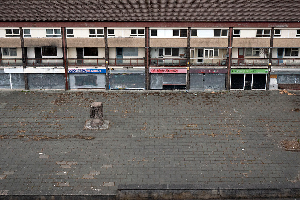 Derelict Shops Wait To Be Demolished During Regeneration Project