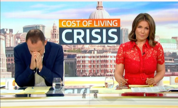 Martin Lewis has his head in his hands as Edwina Currie suggests using foul on the radiator to save cash.