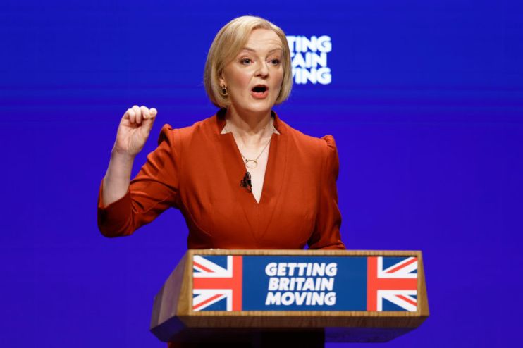 Liz Truss Delivers Her Leader's Speech To Party Conservative Party Conference