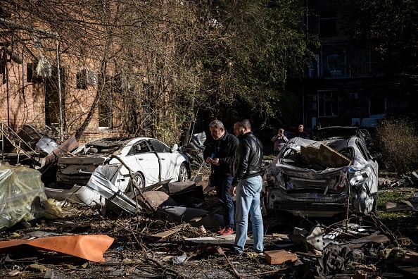 Cleanup After Barrage Of Russian Missiles Hits Kyiv