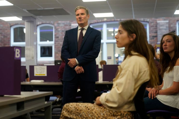 Labour Leader Meets Students Receiving A'Level Results