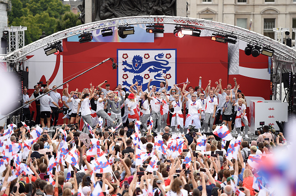 The Lionesses after their Euros win &ndash; one of the big sports moments of 2022