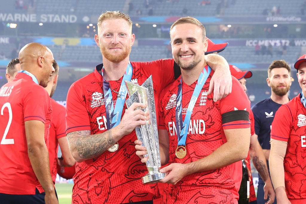 England celebrate after winning the Cricket World Cup