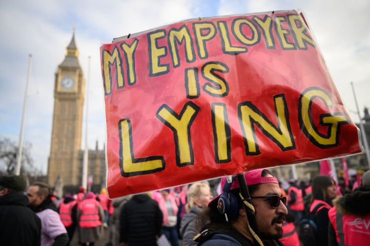 CWU Striking Postal Workers March To Parliament Square